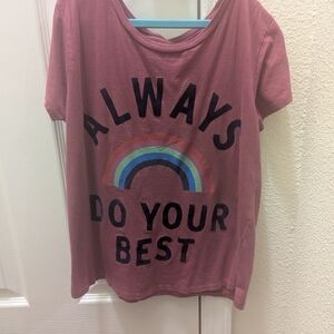 Peek Kids Short Sleeve Tee - Pink with Rainbow Design